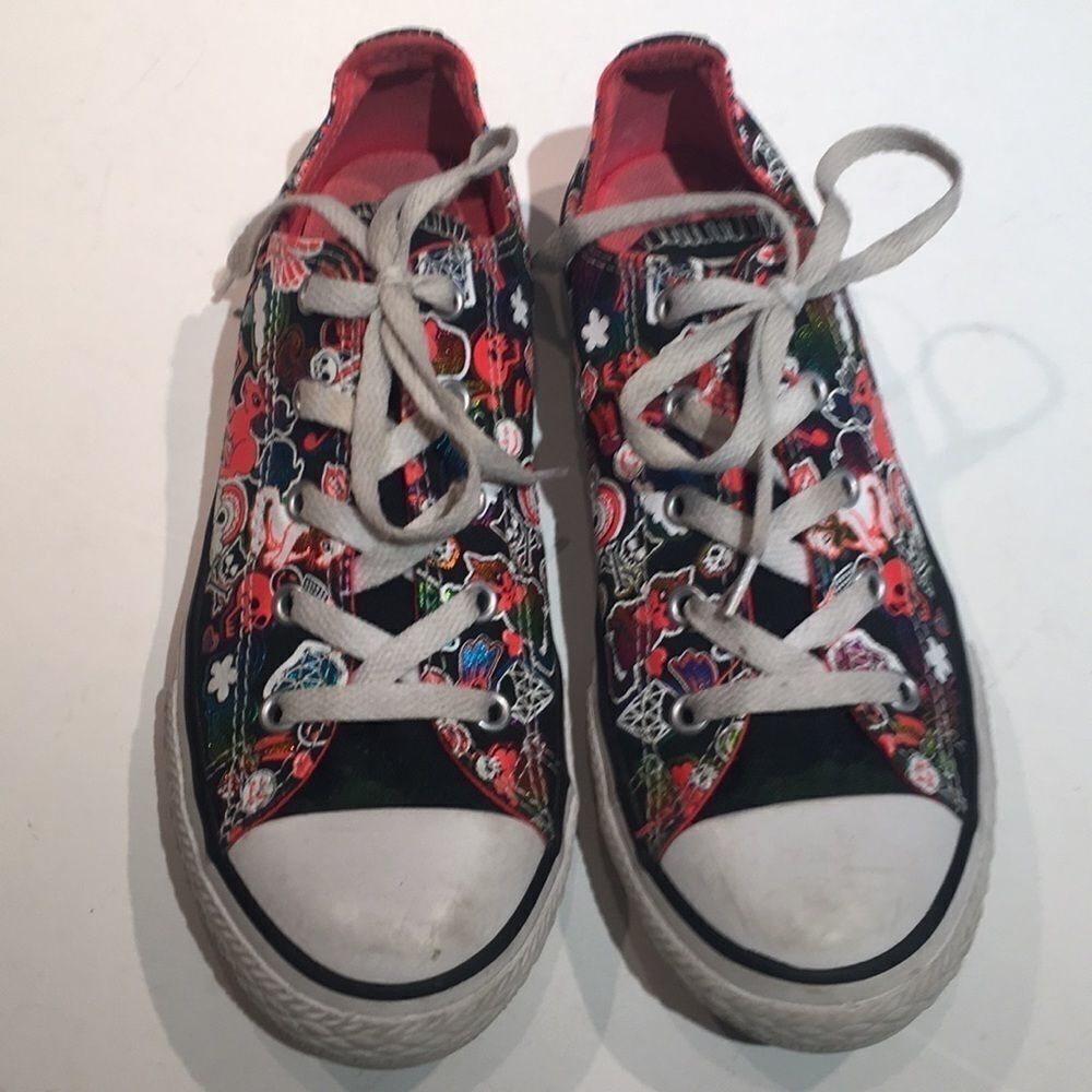 Converse All Star Jr. Black Ponies & Skulls Size 4